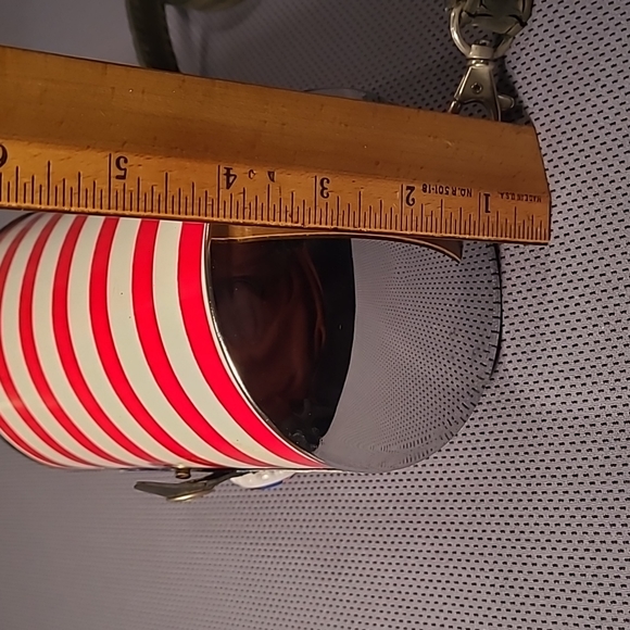 Little Earth Patriotic Red White Blue Barrel Crossbody Purse - Picture 8 of 11